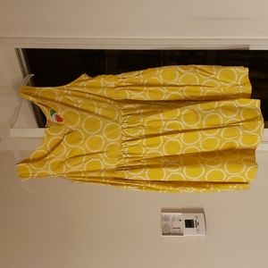 Yellow and white polka-dot 4x dress